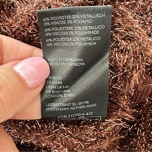 Anthropologie Maeve Brown Y2K Eyelash Knit Sweater, Size XXS - Picture 10 of 10